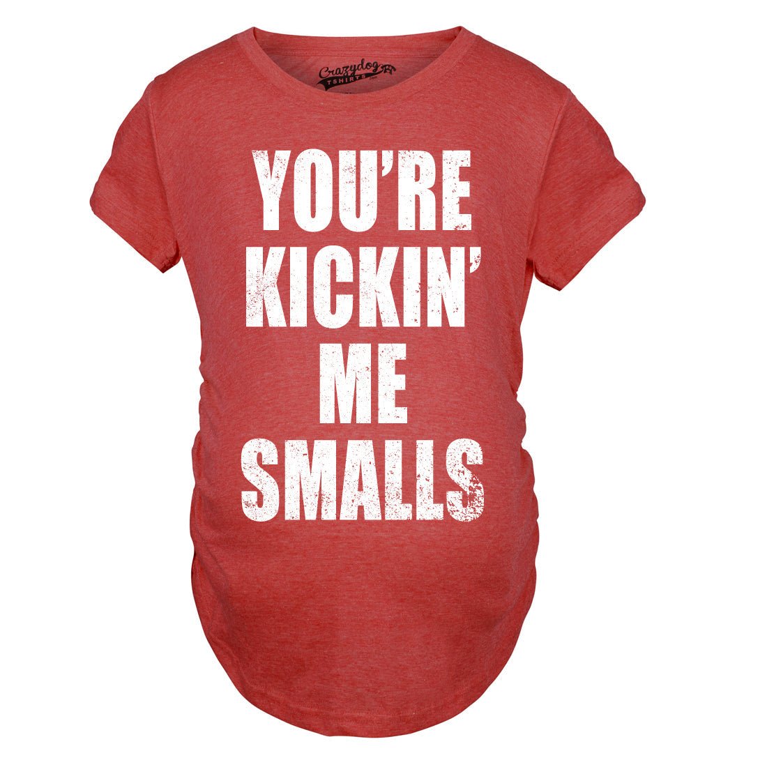 Maternity T Shirt - Kickin Me Smalls Womens Tee - Bliss Birthday Shirts - S - Heather Purple