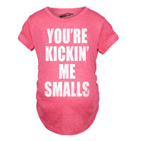 Maternity T Shirt - Kickin Me Smalls Womens Tee - Bliss Birthday Shirts - S - Heather Purple