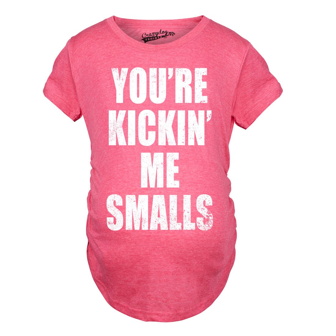 Maternity T Shirt - Kickin Me Smalls Womens Tee - Bliss Birthday Shirts - S - Heather Purple