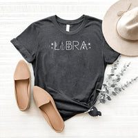 Modern Libra Zodiac T-Shirt – Perfect Birthday Gift for Astrology Fans - Bliss Birthday Shirts - Heather Dark Grey - S