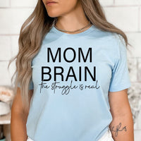 Mom Brain - Birthday Shirt - Bliss Birthday Shirts - Small - Baby Blue