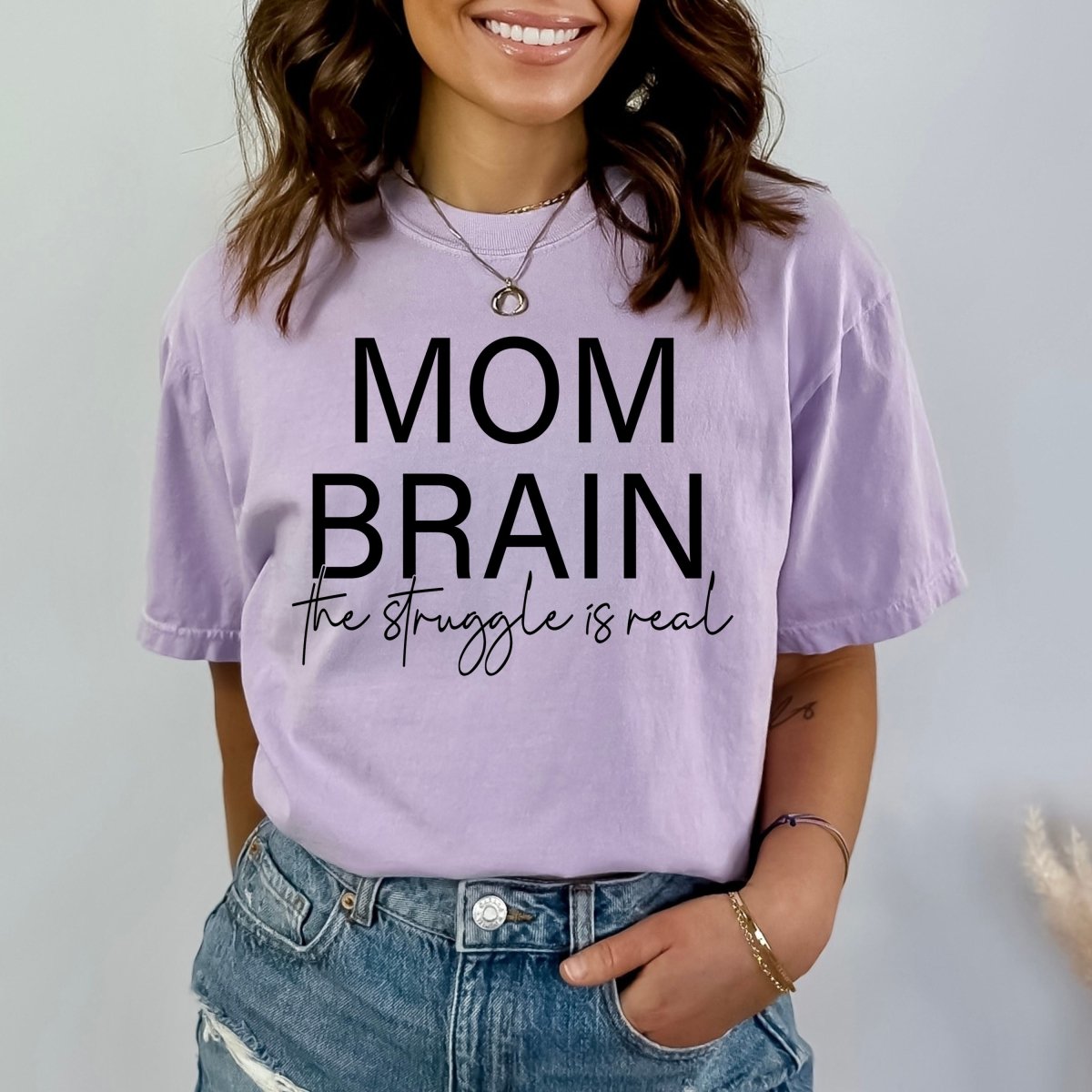 Mom Brain - Birthday Shirt - Bliss Birthday Shirts - Small - Lilac