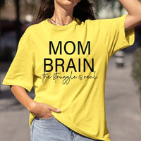 Mom Brain - Birthday Shirt - Bliss Birthday Shirts - Small - Maize Yellow