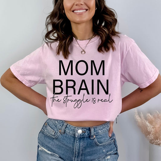 Mom Brain - Birthday Shirt - Bliss Birthday Shirts - Small - Pink