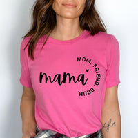 Mom. Friend. Bruh - Unisex Birthday Shirt - Bliss Birthday Shirts - Small - NeonPink