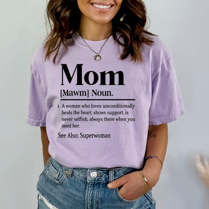 Mom (Superwoman) - Birthday Shirt - Bliss Birthday Shirts - Small - Lilac