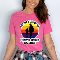 Mother and Daughter Forever Linked Together - Birthday Shirt - Bliss Birthday Shirts - Small - Neon Pink