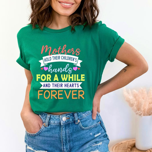 Mothers Hold Their Children's Hands - Birthday Shirt - Bliss Birthday Shirts - Small - Kelly