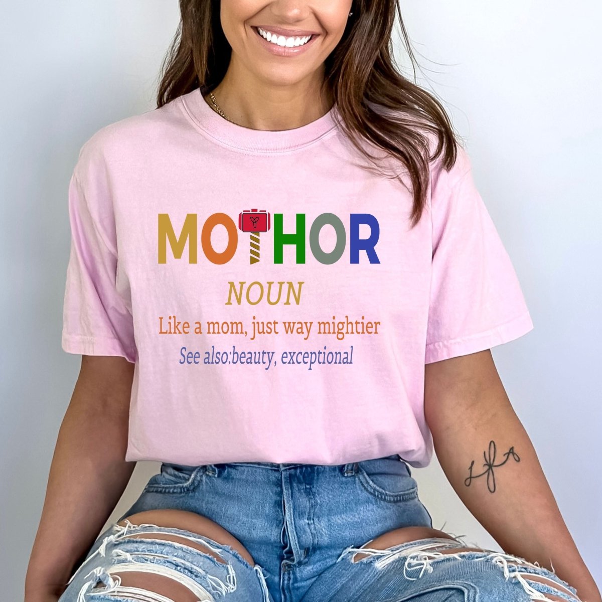 Mothor Just Way Mightier - Birthday Shirt - Bliss Birthday Shirts - Small - Pink