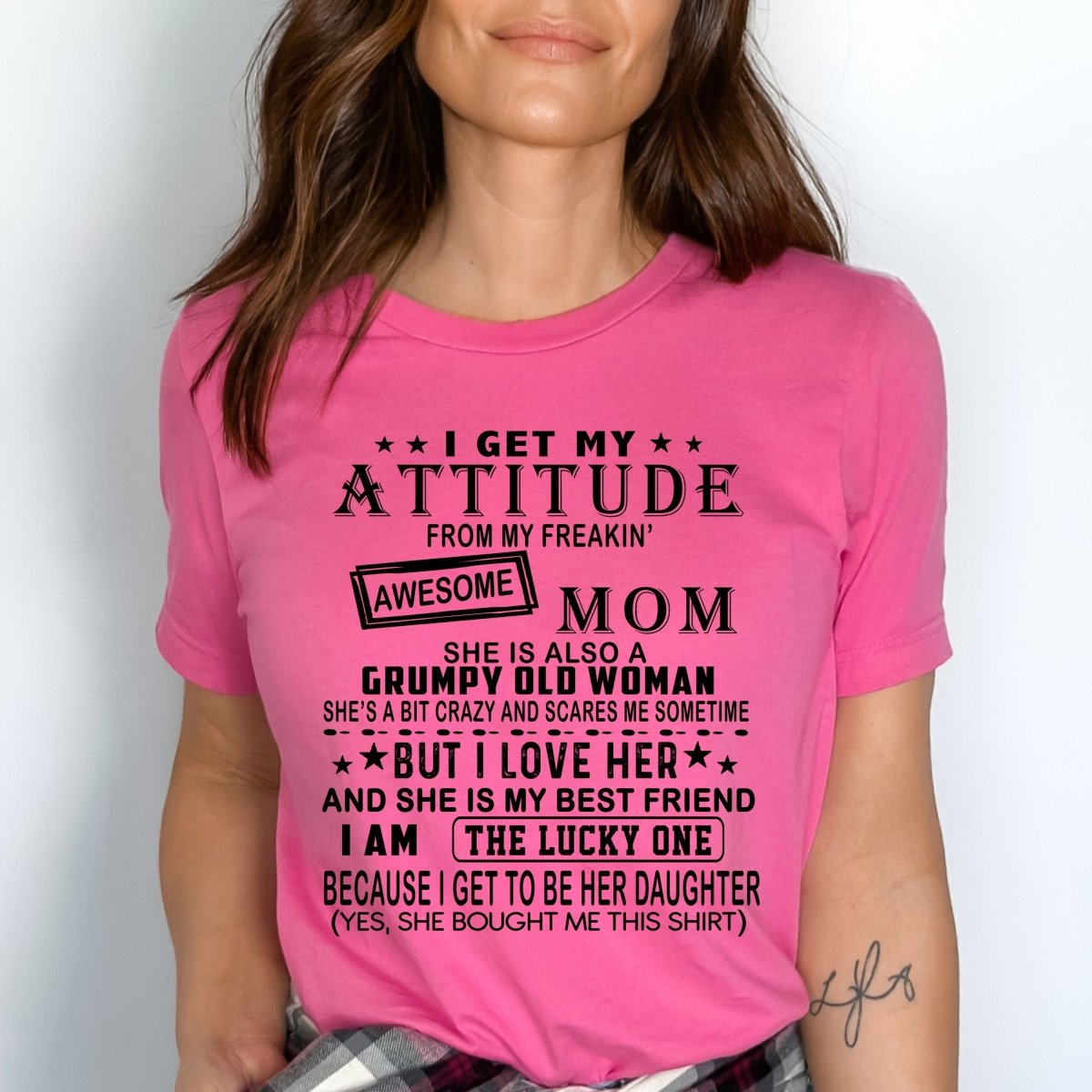 My Freakin' Awesome Mom - Birthday Shirt - Bliss Birthday Shirts - Small - Neon Pink