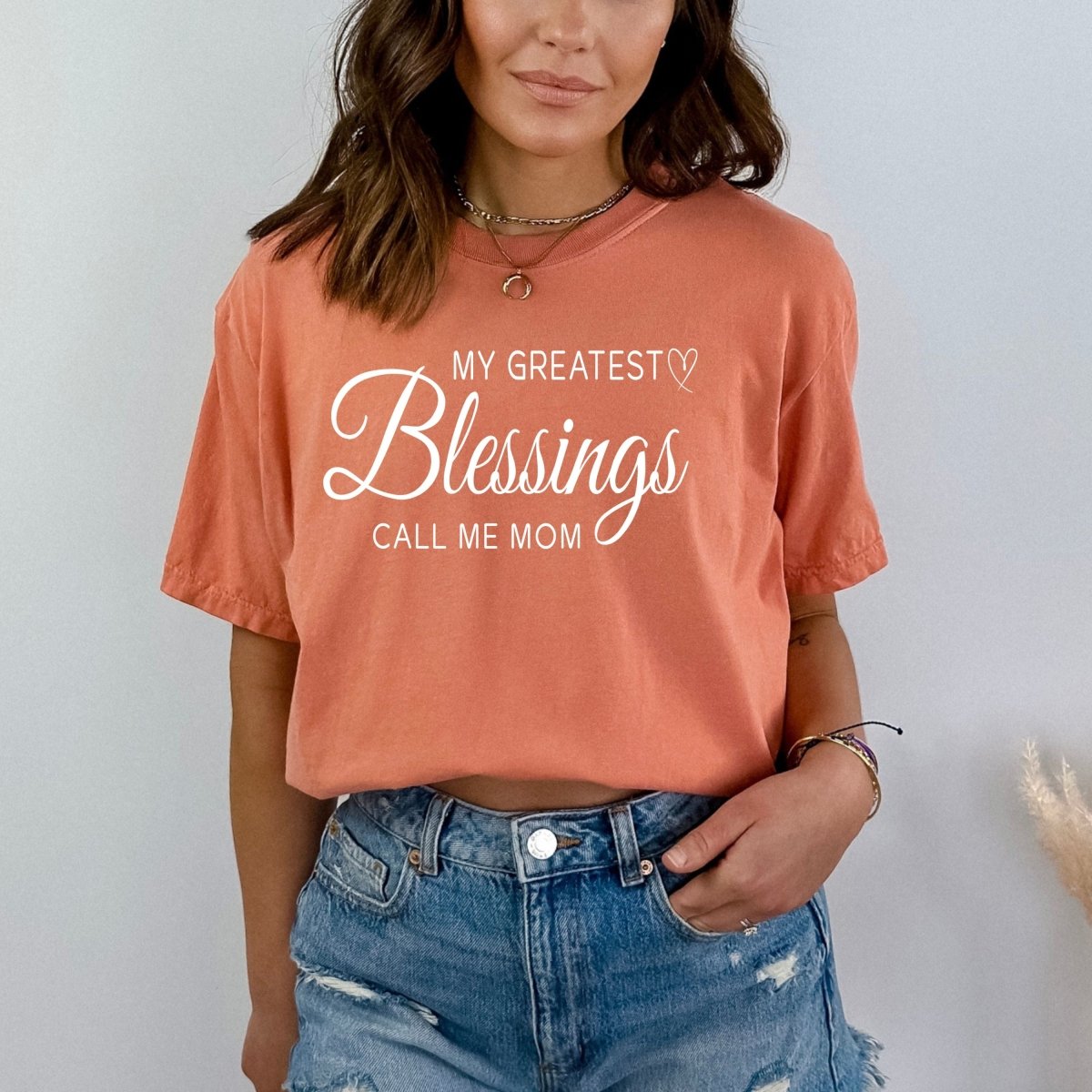 My Greatest Blessing Calls Me Mom - Birthday Shirt - Bliss Birthday Shirts - Small - Sunset