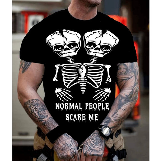 Normal People Scare Me - Halloween Birthday Shirt - Bliss Birthday Shirts - Small - Black