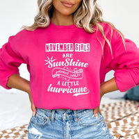 November Girl Are Sunshine - Birthday Sweatshirt & Hoodie - Bliss Birthday Shirts - Small - Pink