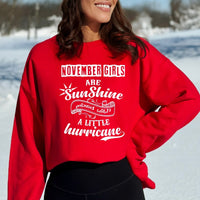 November Girl Are Sunshine - Birthday Sweatshirt & Hoodie - Bliss Birthday Shirts - Small - Red