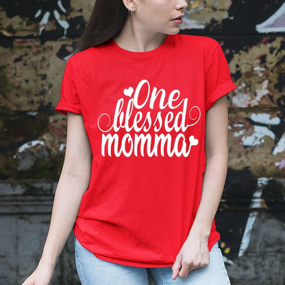 One Blessed Momma - Birthday Shirt - Bliss Birthday Shirts - Small - Red