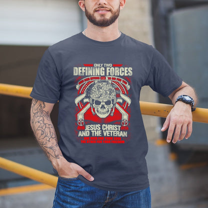 Only Two Defining Forces - Veteran Birthday Shirt - Bliss Birthday Shirts - Small - navy