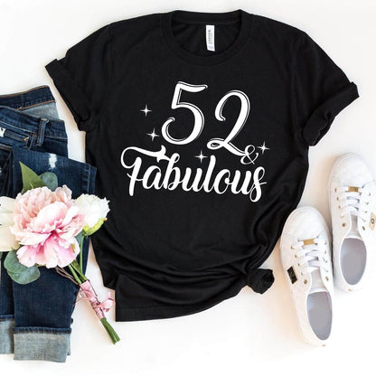 Personalized 52 & Fabulous Birthday Shirt - Bliss Birthday Shirts - Black - S