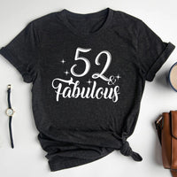 Personalized 52 & Fabulous Birthday Shirt - Bliss Birthday Shirts - Heather Dark Grey - S