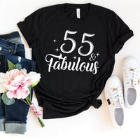 Personalized 55 & Fabulous Birthday Shirt - Bliss Birthday Shirts - Black - S