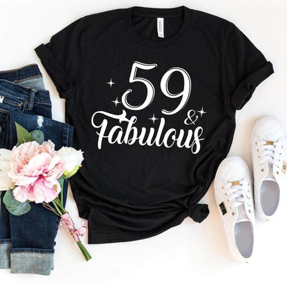 Personalized 59 & Fabulous Birthday Shirt - Bliss Birthday Shirts - Black - S