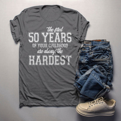 Personalized T - Shirt Design for 50th Birthday Parties - Bliss Birthday Shirts - S - Sport Gray