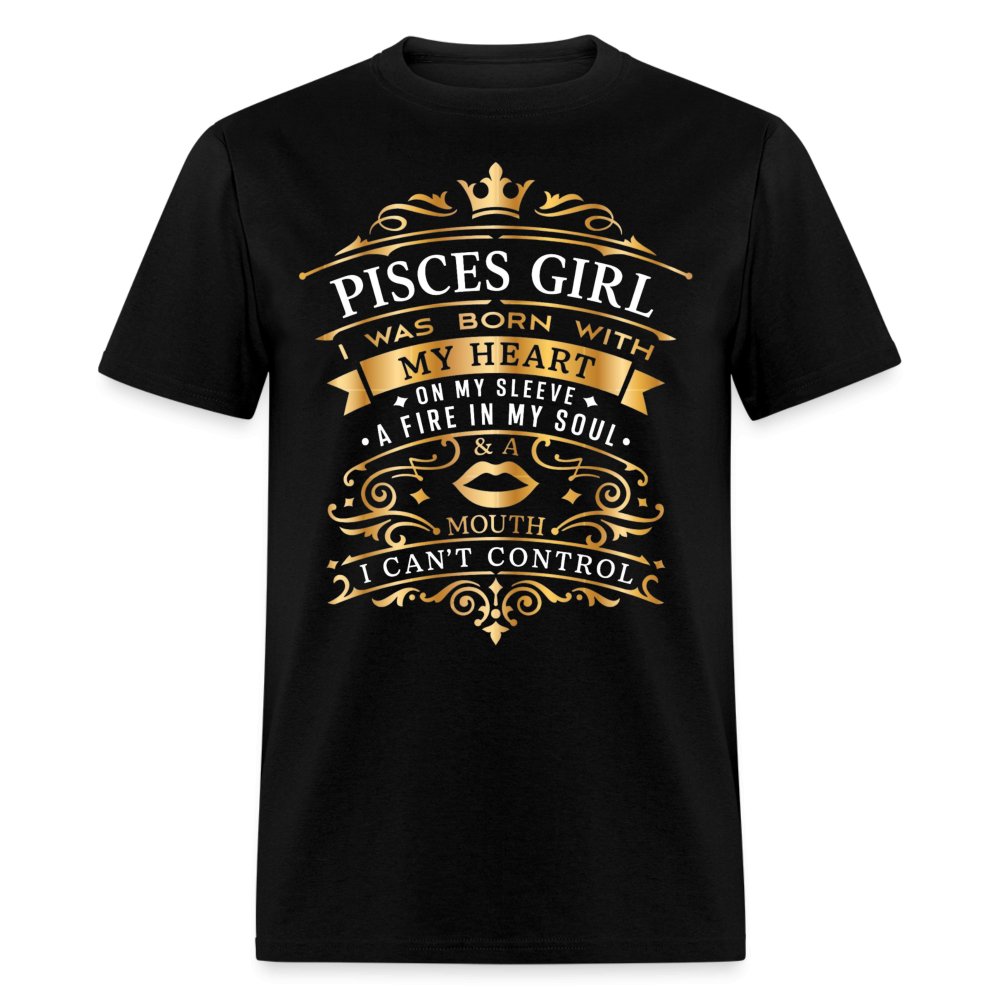 Pisces Girl Unisex Birthday Shirt - Custom T - Shirt - Bliss Birthday Shirts - Black - S