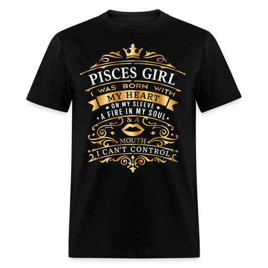 Pisces Girl Unisex Birthday Shirt - Custom T - Shirt - Bliss Birthday Shirts - Black - S