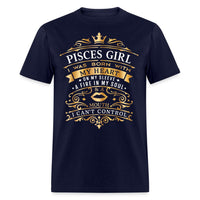 Pisces Girl Unisex Birthday Shirt - Custom T - Shirt - Bliss Birthday Shirts - Navy - S