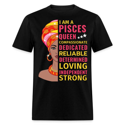 Pisces Queen Unisex Birthday Shirt - Custom T - Shirt - Bliss Birthday Shirts - Black - S