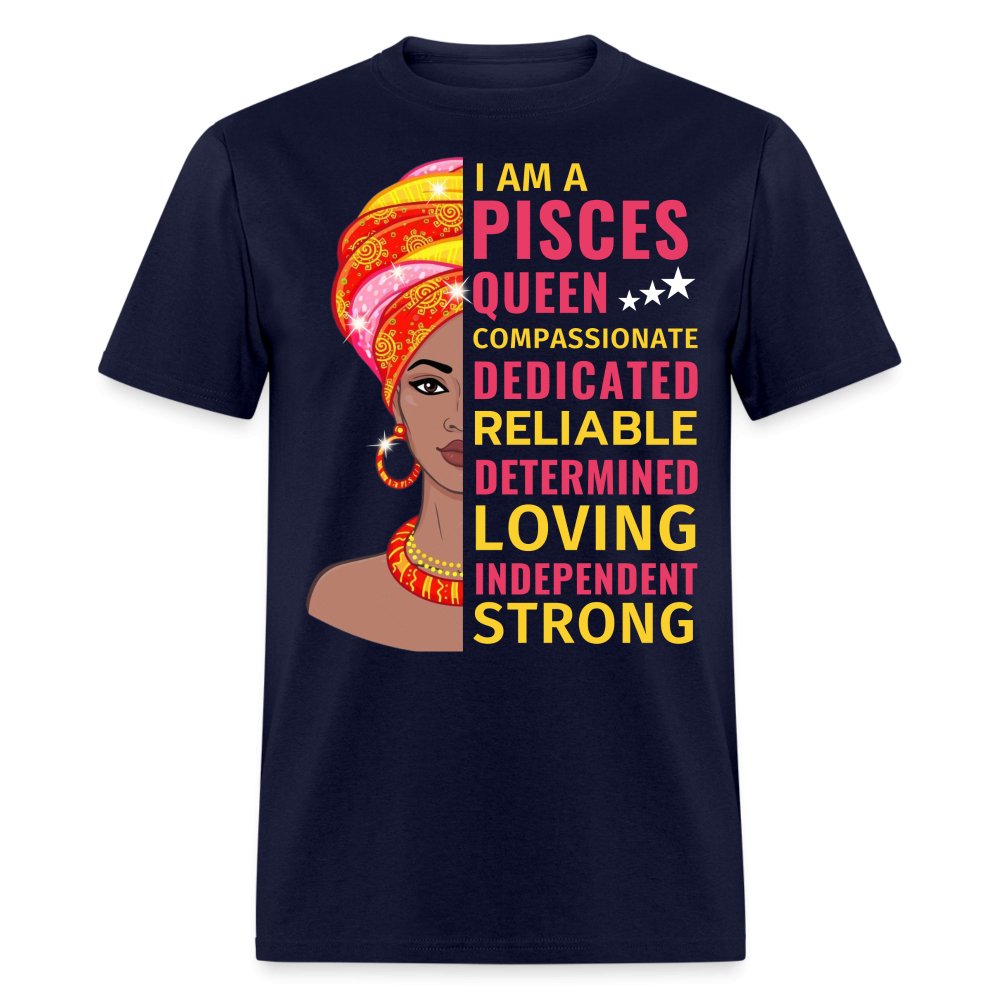 Pisces Queen Unisex Birthday Shirt - Custom T - Shirt - Bliss Birthday Shirts - Navy - S