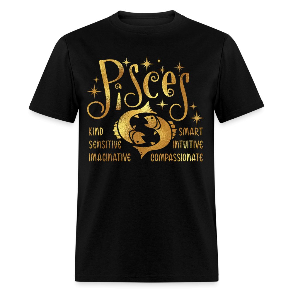 Pisces Unisex Birthday Shirt - Custom T - Shirt - Bliss Birthday Shirts - Black - S