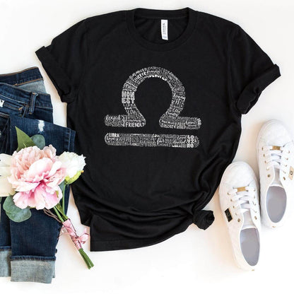 Positive Libra Zodiac Birthday Shirt – Celebrate Your Sign in Style - Bliss Birthday Shirts - Black - S