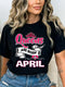 Queens Are Born in April - Birthday Bash Shirt - Bliss Birthday Shirts - Small - Black