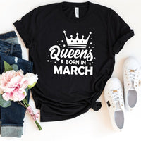 Queen's Birthday Shirt - Customizable Month Birthday T - Shirt - Bliss Birthday Shirts - S - Black