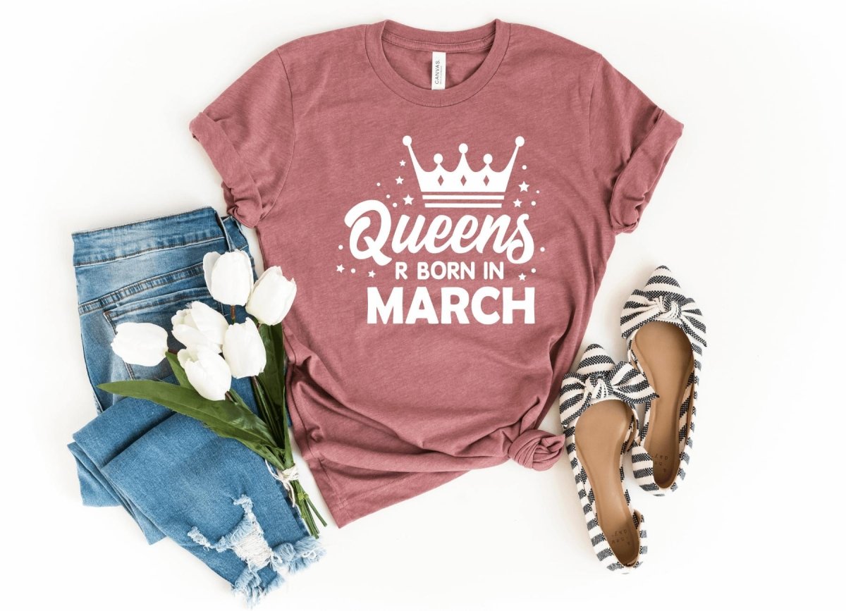 Queen's Birthday Shirt - Customizable Month Birthday T - Shirt - Bliss Birthday Shirts - S - Heather Mauve