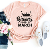 Queen's Birthday Shirt - Customizable Month Birthday T - Shirt - Bliss Birthday Shirts - S - Heather Peach