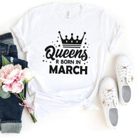 Queen's Birthday Shirt - Customizable Month Birthday T - Shirt - Bliss Birthday Shirts - S - White