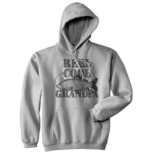 Reel Cool Grandpa Hoodie - Perfect For Fishing Grandpas - Bliss Birthday Shirts - 3XL - Heather Grey - Reel Cool Grandpa