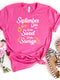 September Girls - Sorta Sweet Sorta Savage Birthday Shirt - Bliss Birthday Shirts - Small - Pink