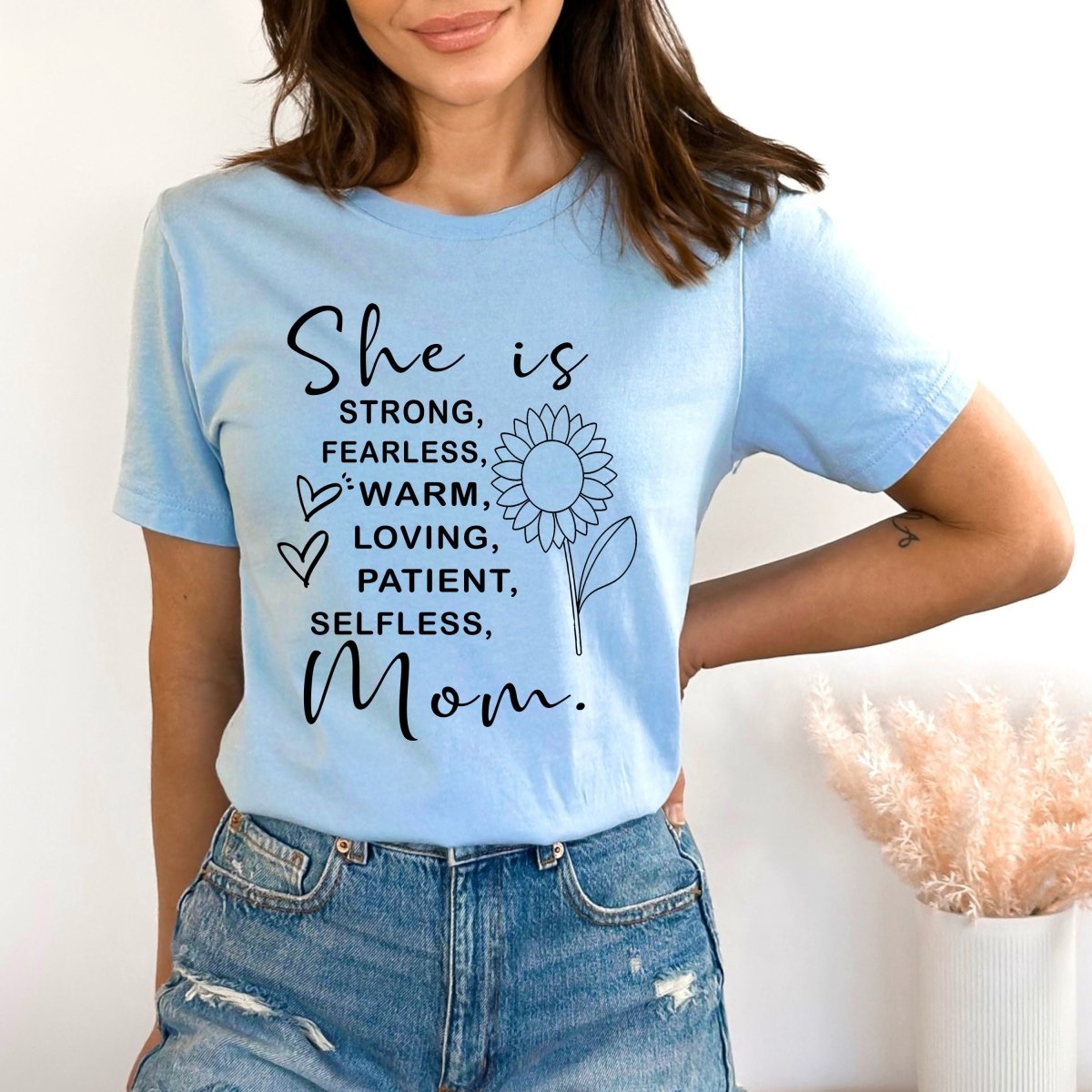 She is Strong - Birthday Shirt - Bliss Birthday Shirts - Small - BabyBlue