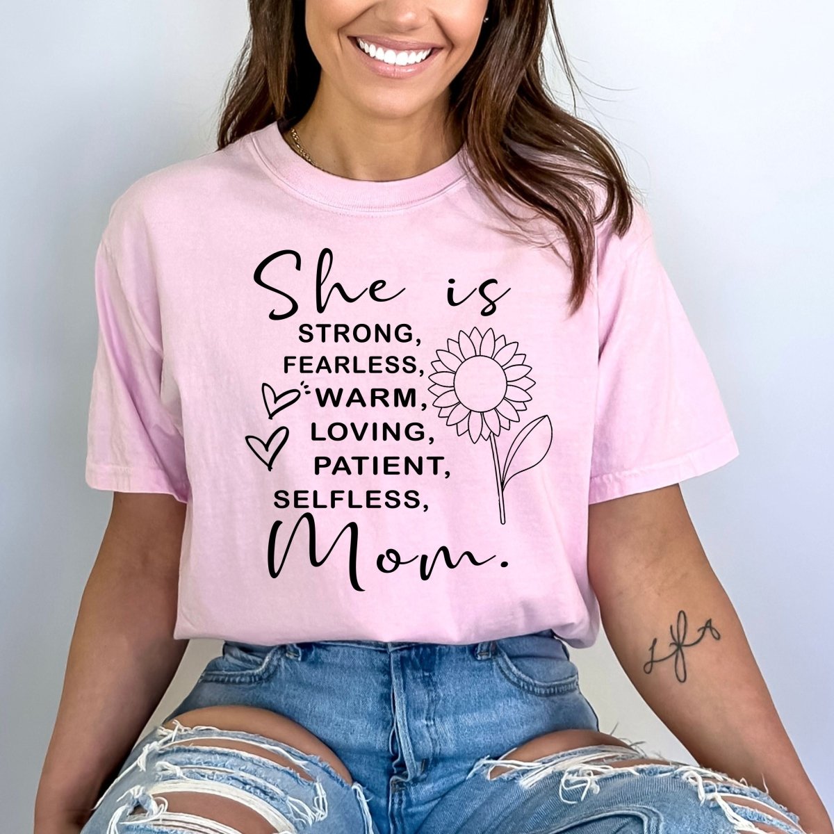 She is Strong - Birthday Shirt - Bliss Birthday Shirts - Small - Pink