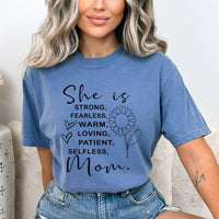 She is Strong - Birthday Shirt - Bliss Birthday Shirts - Small - Steel Blue