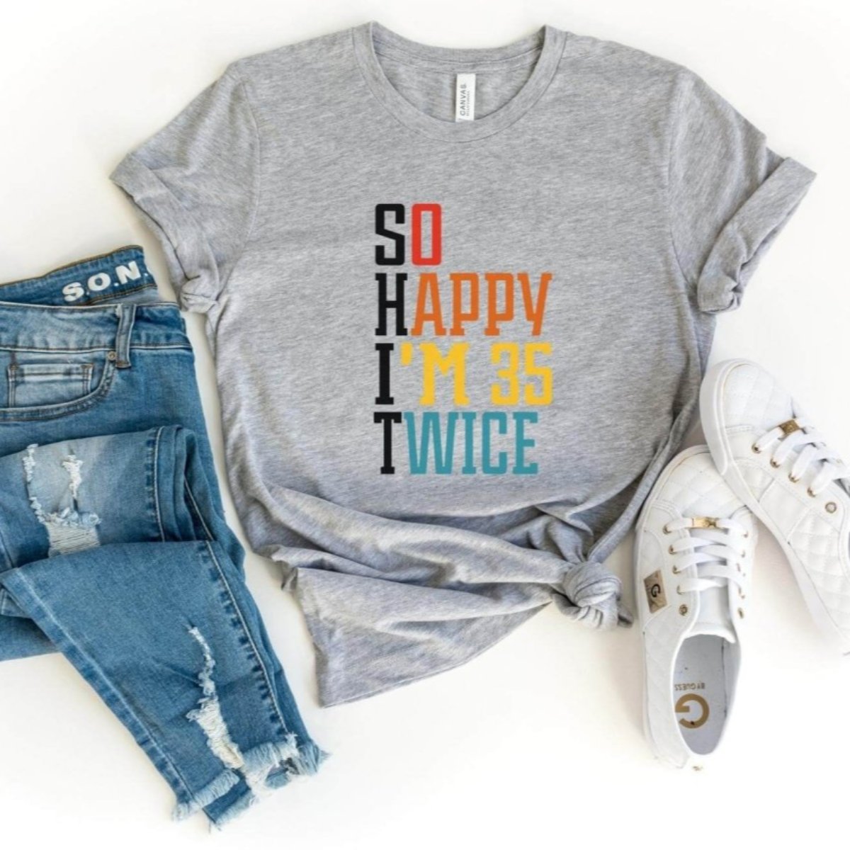 S.H.I.T. 70 Birthday Shirt - Funny Custom 70th Birthday T - Shirt - Bliss Birthday Shirts - S - Athletic Heather