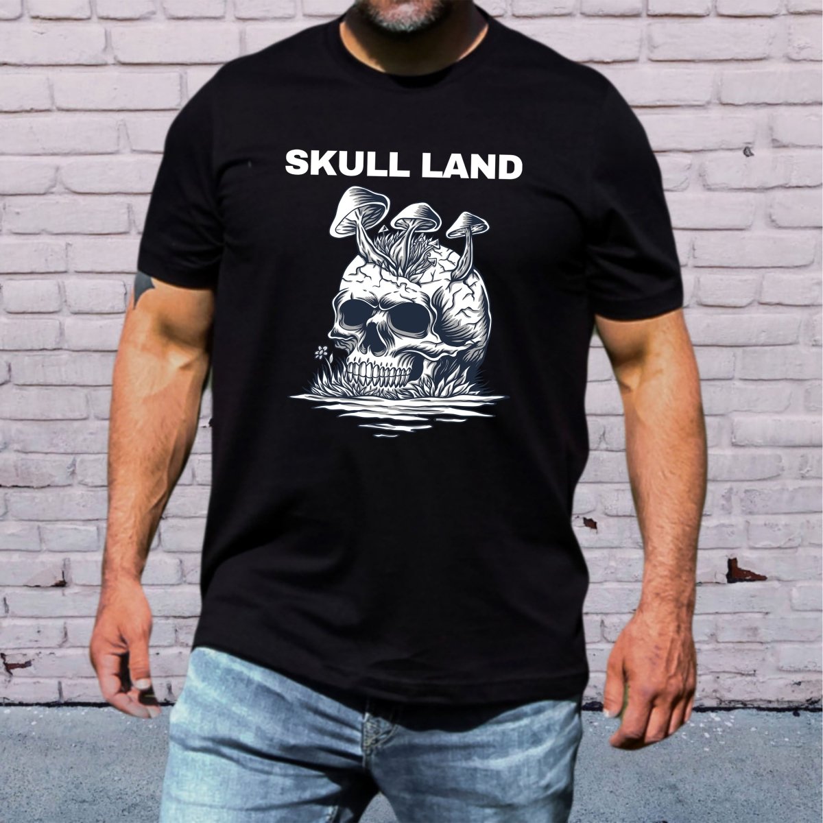 Skull Land - Men's Birthday Shirt - Bliss Birthday Shirts - Small - Black