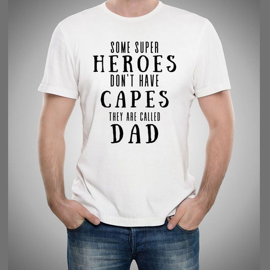 Some Superheroes: Dad - Men's Birthday Shirt - Bliss Birthday Shirts - Small - White