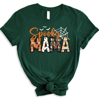 Spooky Mama Premium Shirt, Retro Halloween Shirt For Mother - Bliss Birthday Shirts - S - Evergreen