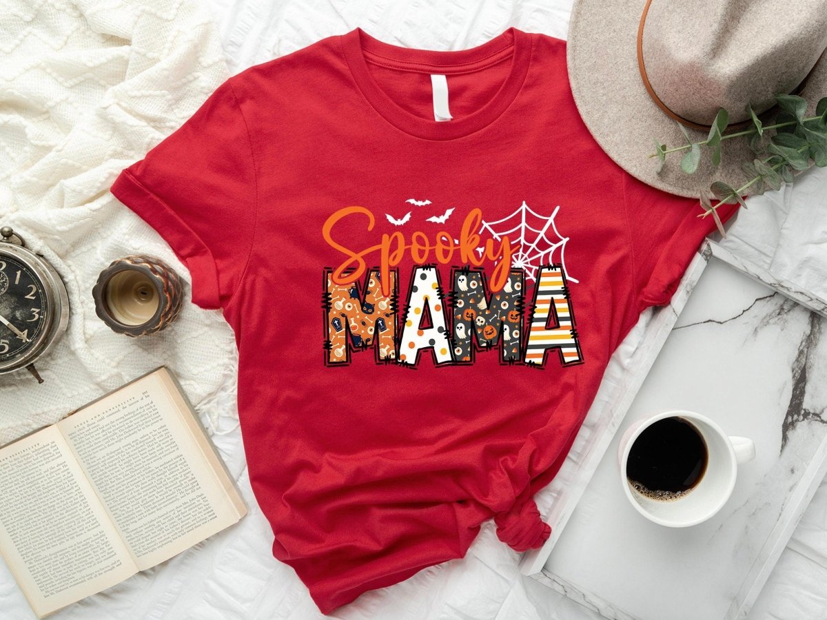 Spooky Mama Premium Shirt, Retro Halloween Shirt For Mother - Bliss Birthday Shirts - S - Red