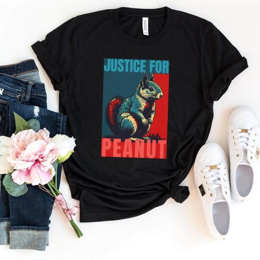 Stand with Peanut the Squirrel – Justice for Peanut Tee - Bliss Birthday Shirts - Black - S