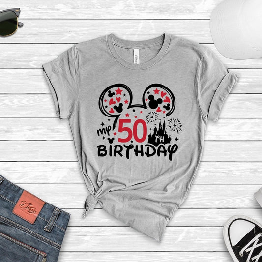 Stylish 50th Birthday T Shirt for Your Special Day - Bliss Birthday Shirts - S - Athletic Heather