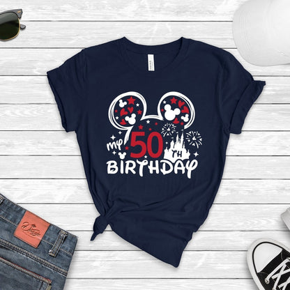 Stylish 50th Birthday T Shirt for Your Special Day - Bliss Birthday Shirts - S - Navy